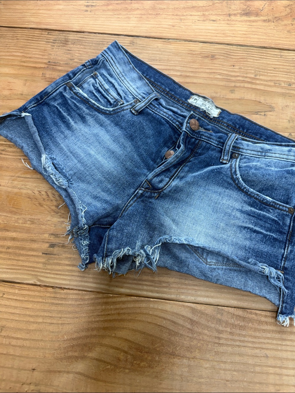 Free People Vintage-Inspired Blue Denim Cutoff Shorts